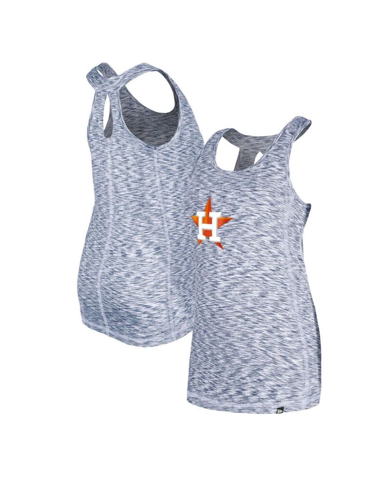 Women's Navy Houston Astros Space Dye Keyhole Back Tank Top