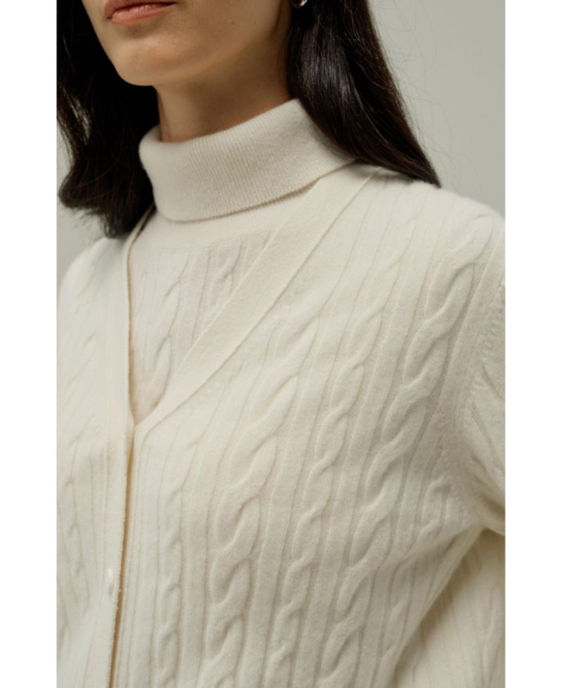 Women's Cable-Knit Baby Cashmere Cardigan