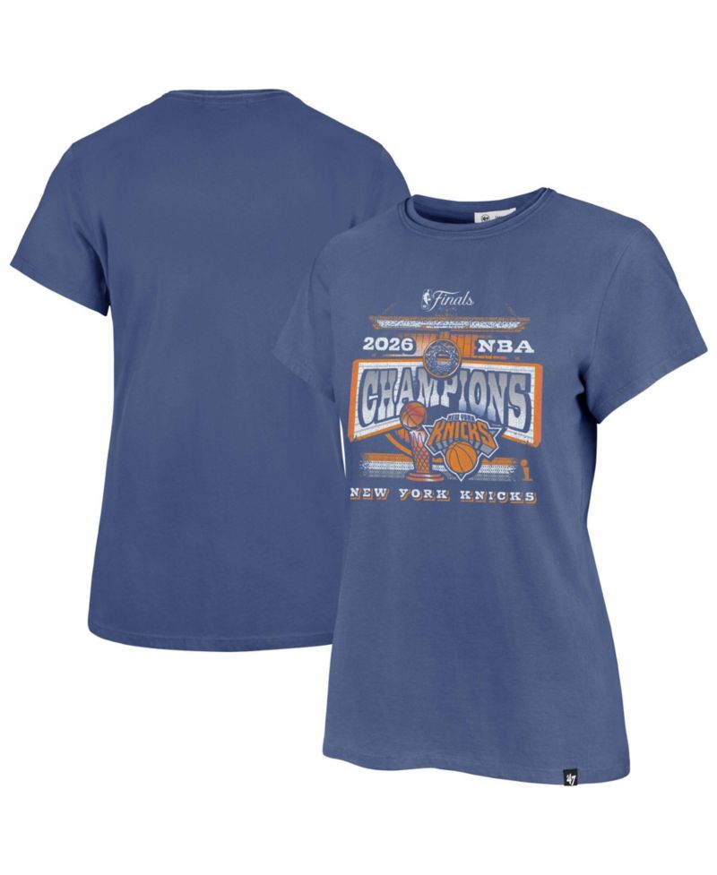 Women's Blue New York Knicks 2026 NBA Finals Champions Frankie T-Shirt