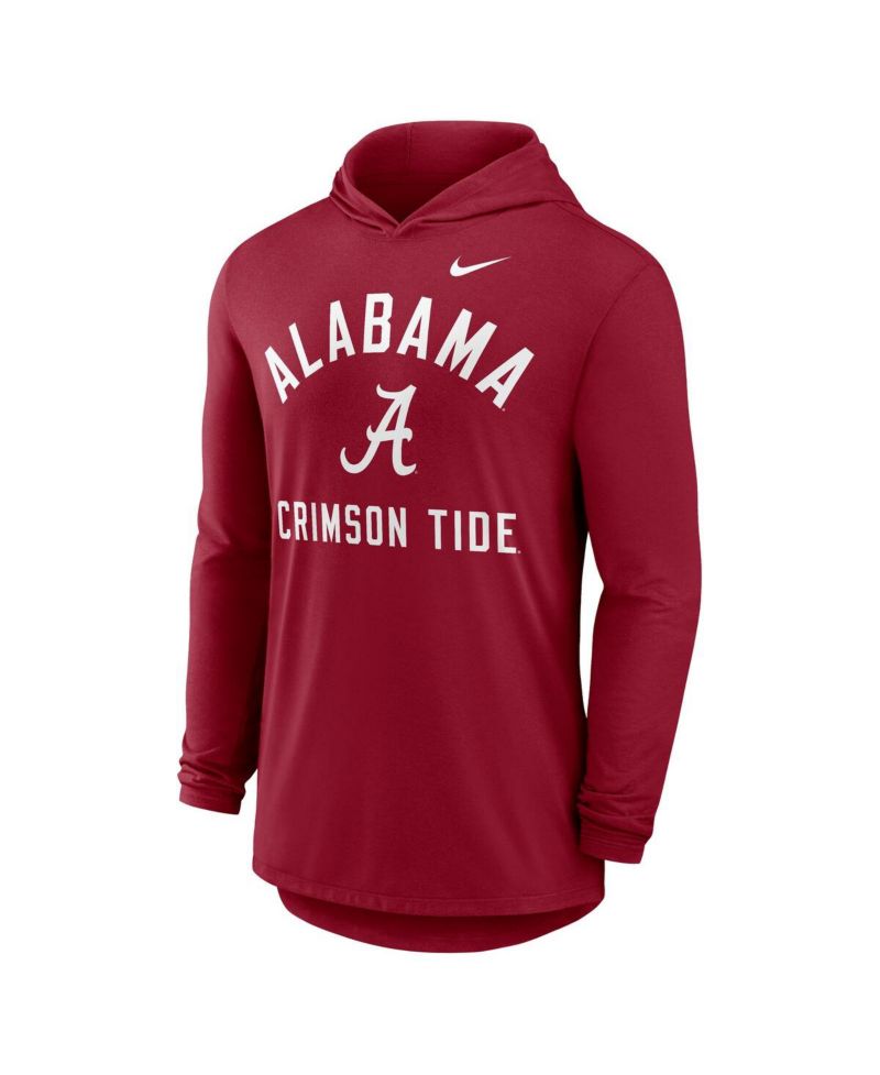 Men's Crimson Alabama Crimson Tide Classic Arch Tri-Blend Performance Long Sleeve Hoodie T-Shirt