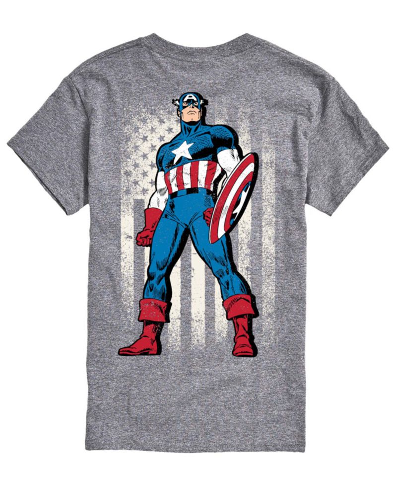 Men's Captain America Flag Retro Short-Sleeve Graphic T-Shirt