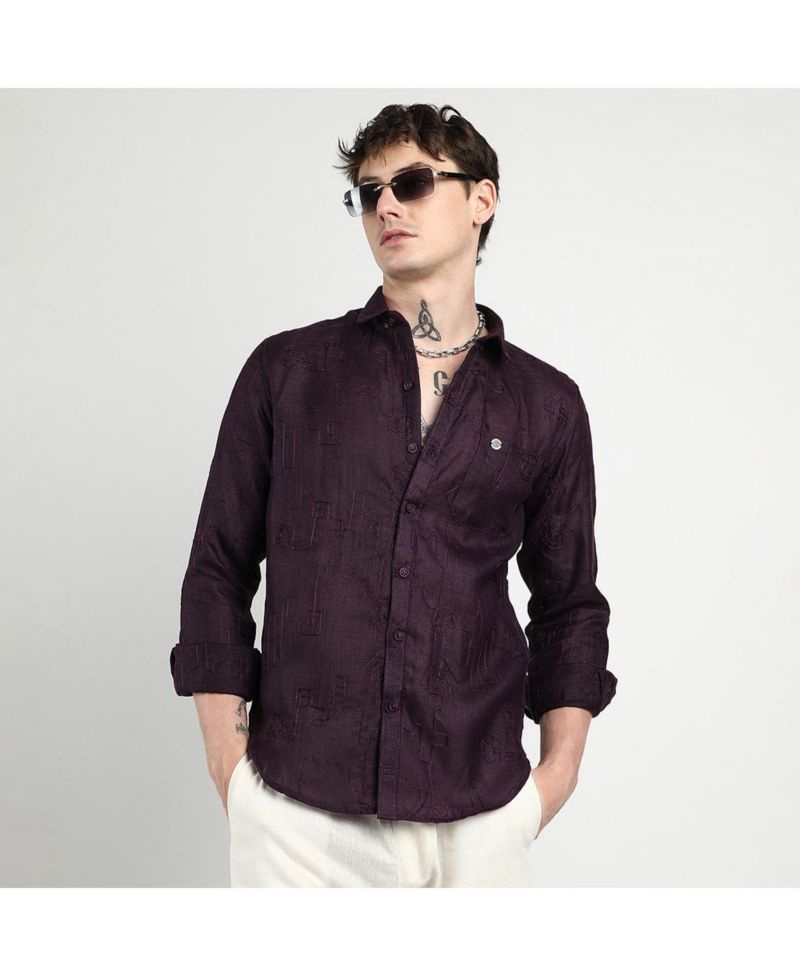 Men's Embroidered One-Lined Shirt