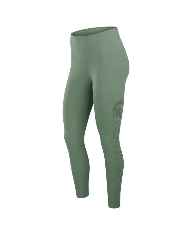 Women's Sage Green Michigan State Spartans Zenvy Performance Leggings