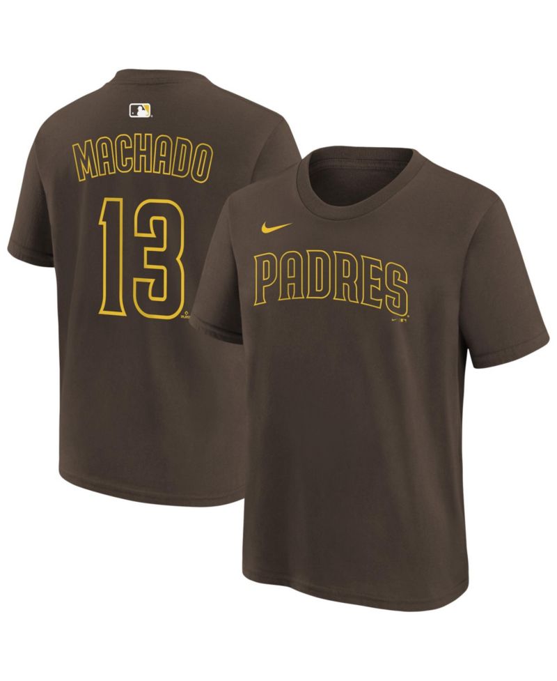 Big Boys and Girls Manny Machado Brown San Diego Padres Name & Number T-Shirt