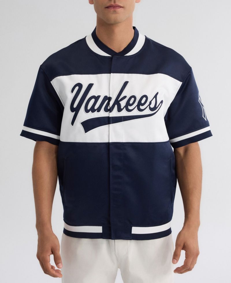 Men's New York Yankees Iconic Short-Sleeve Satin Jacket