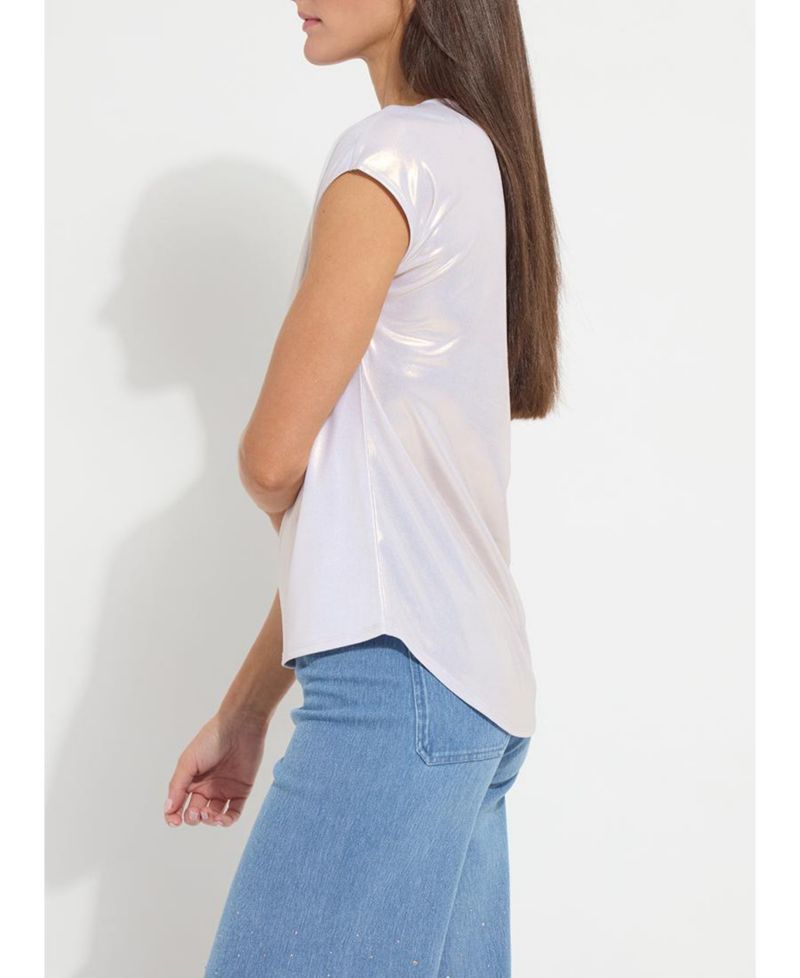 Women's Lyssentials Metallic Boat Neck T-Shirt