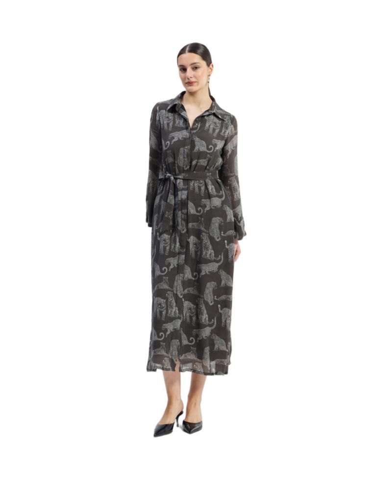 Women's Relaxed-fit Shirt Dress in Animal Print