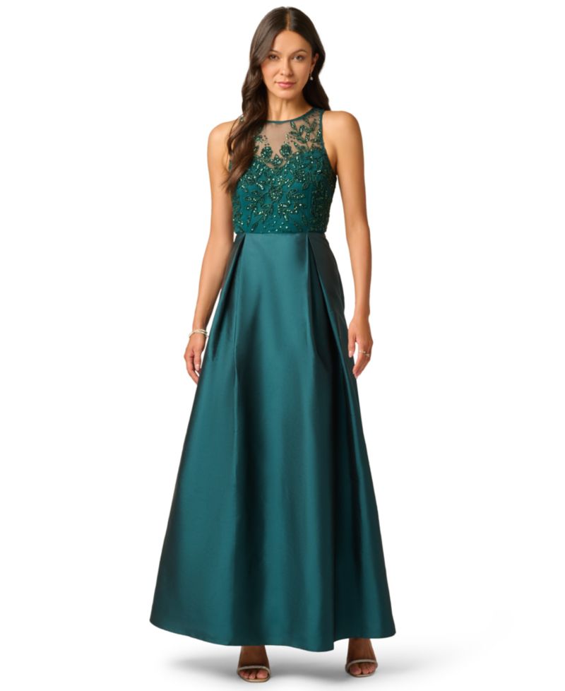 Women's Beaded Taffeta Ball Gown