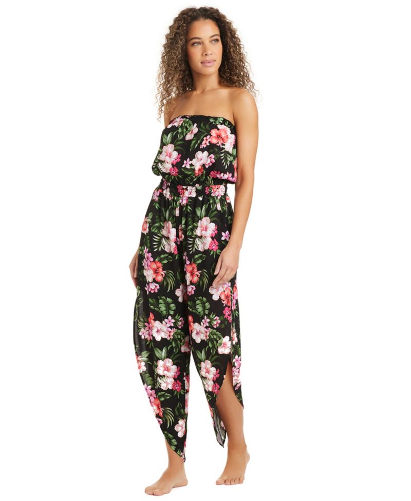 Women's Tropical Heat Printed Tube Jumpsuit