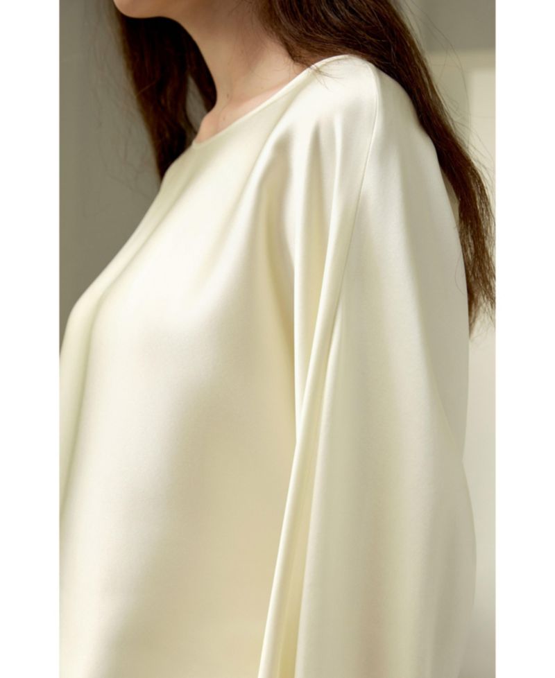 Women's Silk Charmeuse Crewneck Blouse