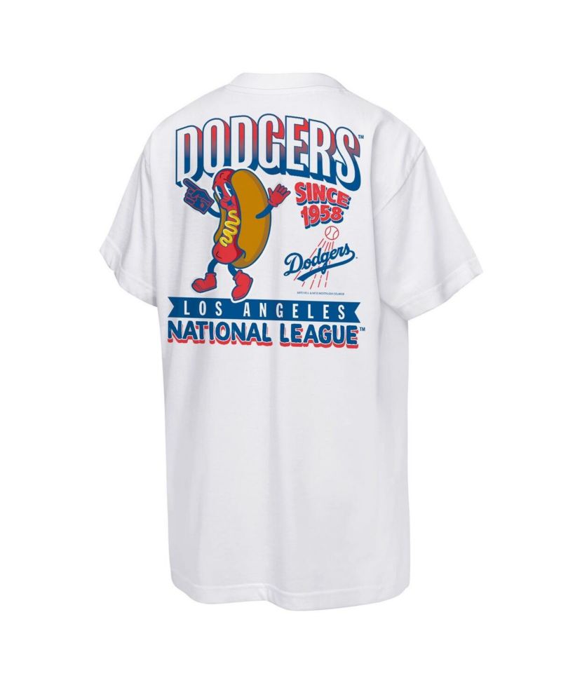Big Boys and Girls White Los Angeles Dodgers Cooperstown Concession T-Shirt