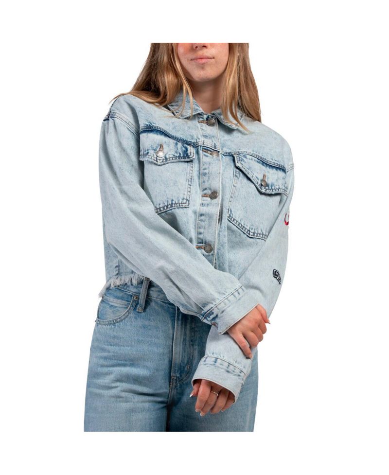 Women's Denim Alabama Crimson Tide Lightwash Full-Button Jean Jacket
