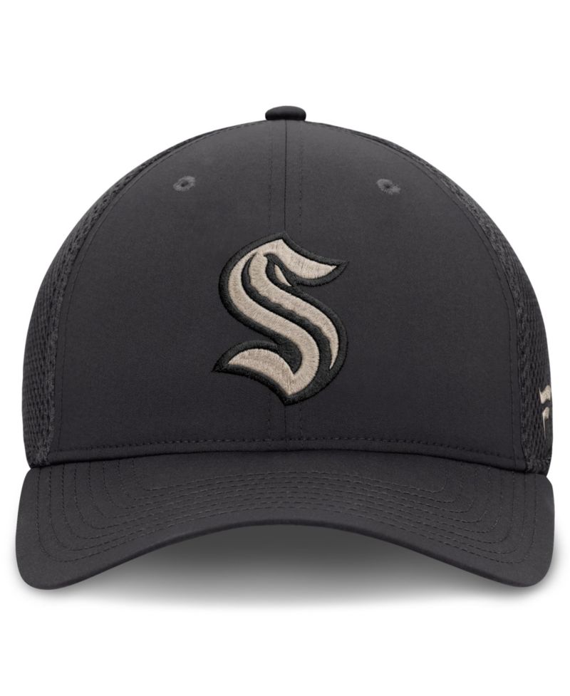 Men's Charcoal Seattle Kraken Road Meshback Stretch Hat