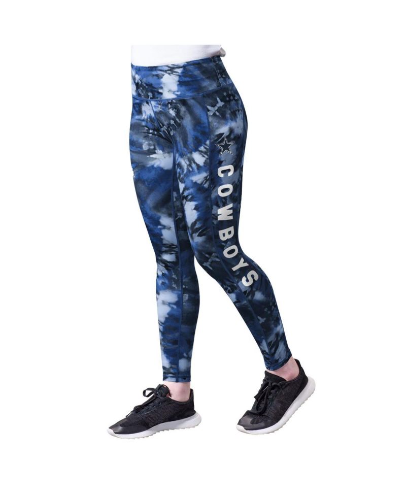 Women's Navy Dallas Cowboys Aubrey Tie-Dye Leggings