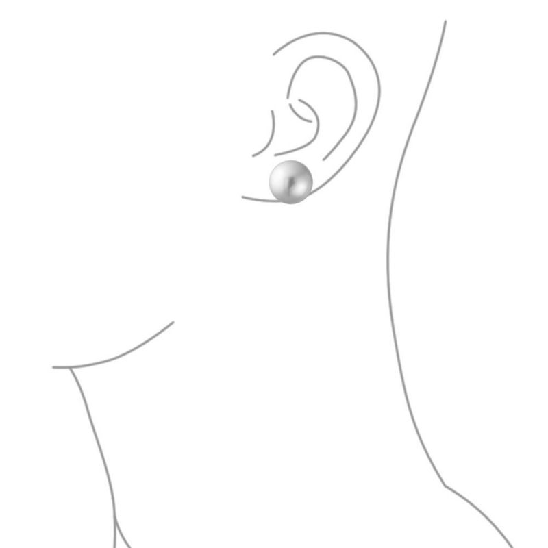 Classic Timeless Grey Faux Pearl Earrings .925 Sterling Silver Post