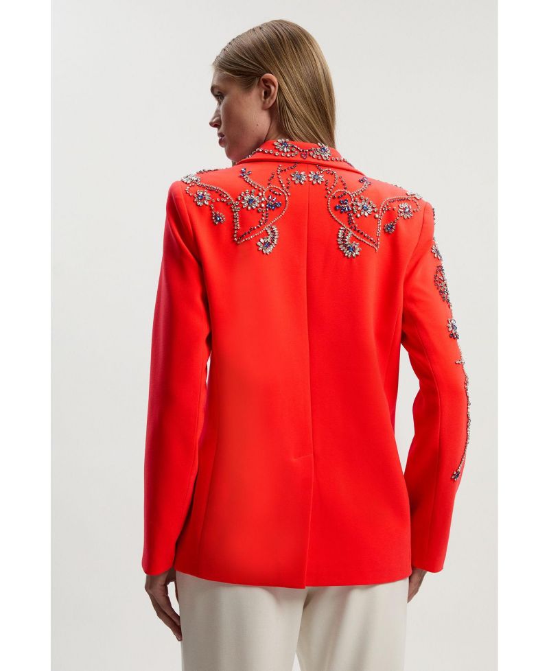 Women's Embellished Single Breasted Blazer