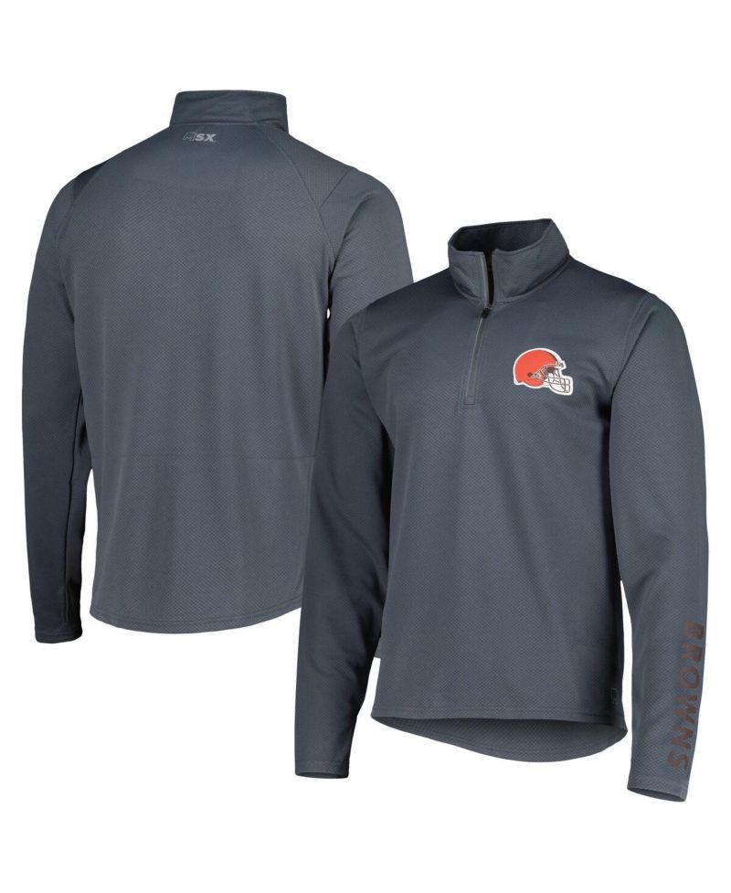 Men's Charcoal Cleveland Browns 1/4-Zip Sweatshirt