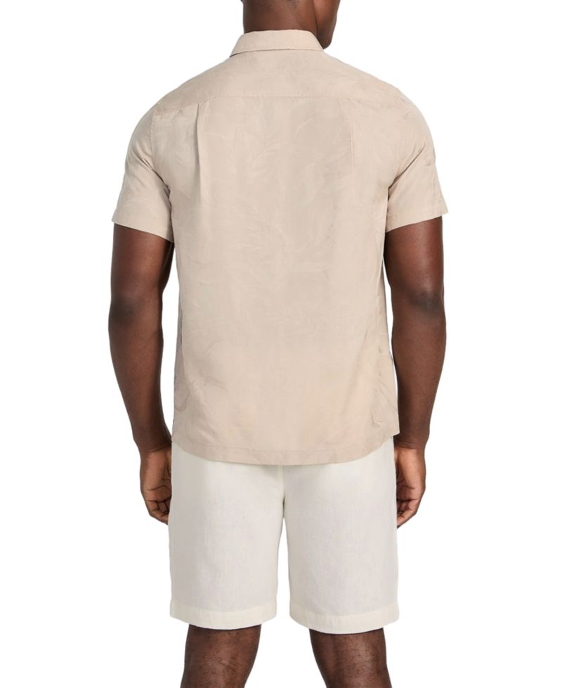 Men's Regular-Fit Botanical Jacquard Button-Down Shirt