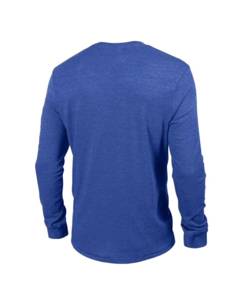 Men's Heather Royal Denver Broncos Ultimate Tri-Blend Long Sleeve T-Shirt