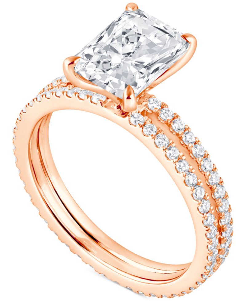 Certified Lab Grown Diamond Radiant Bridal Set (3 ct. t.w.) in 14k Gold