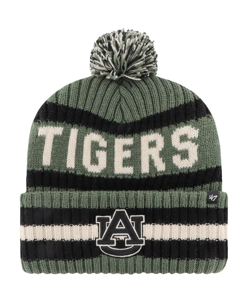 Men's Green Auburn Tigers OHT Military Appreciation Bering Cuffed with Pom Knit Hat