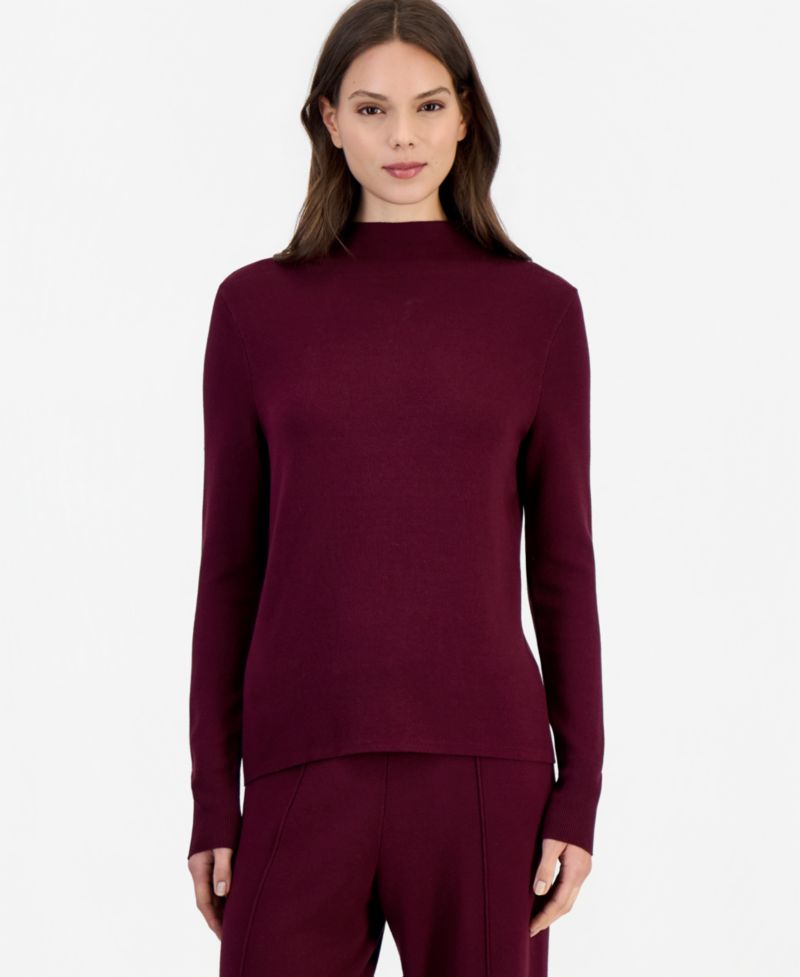 Women's Mock Neck Long-Sleeve Knit Top