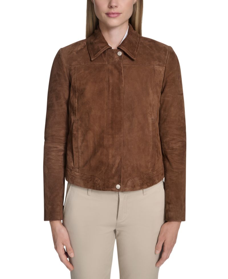 Women's Zip Front Suede Jacket