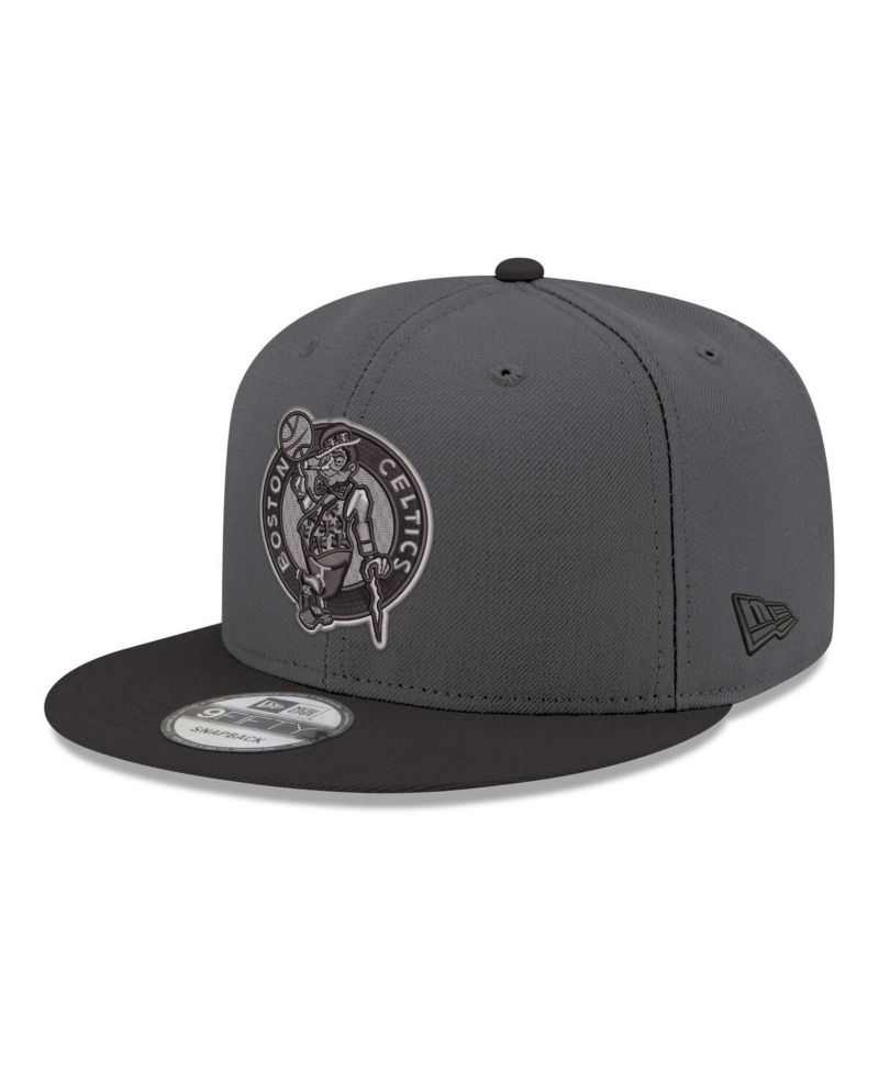 Men's Gray/Black Boston Celtics Logo 2-Tone 9FIFTY Snapback Hat