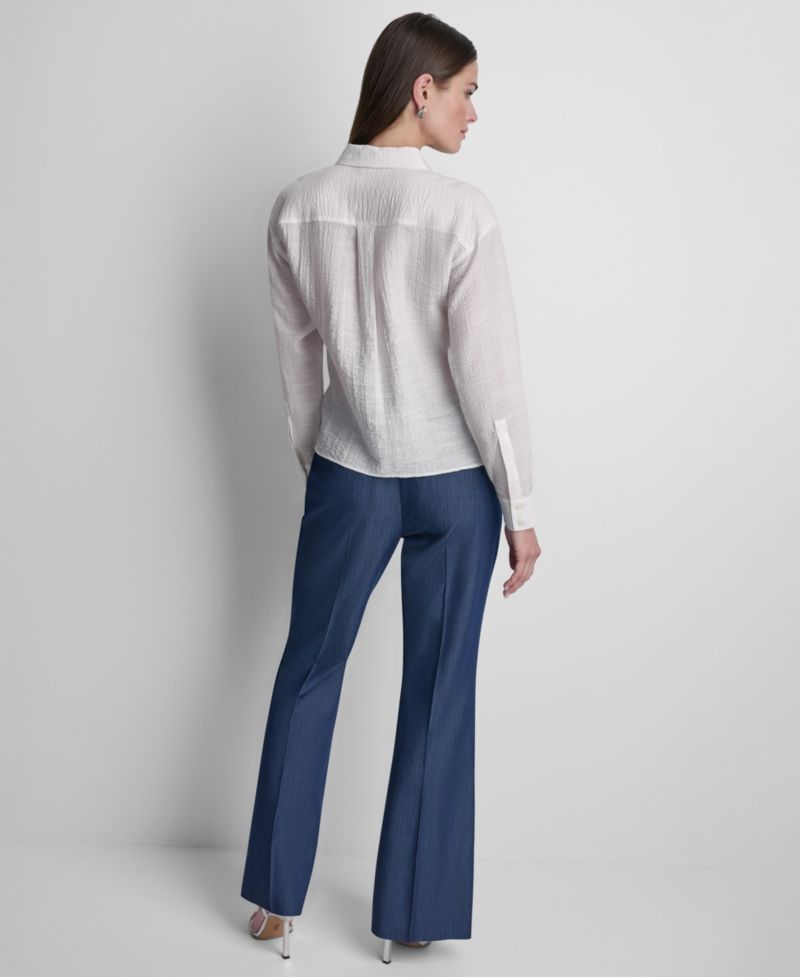 Women's Long-Sleeve Organza Top