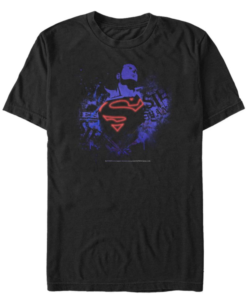 DC Men's Superman Neon Chest Logo Short Sleeve T-Shirt
