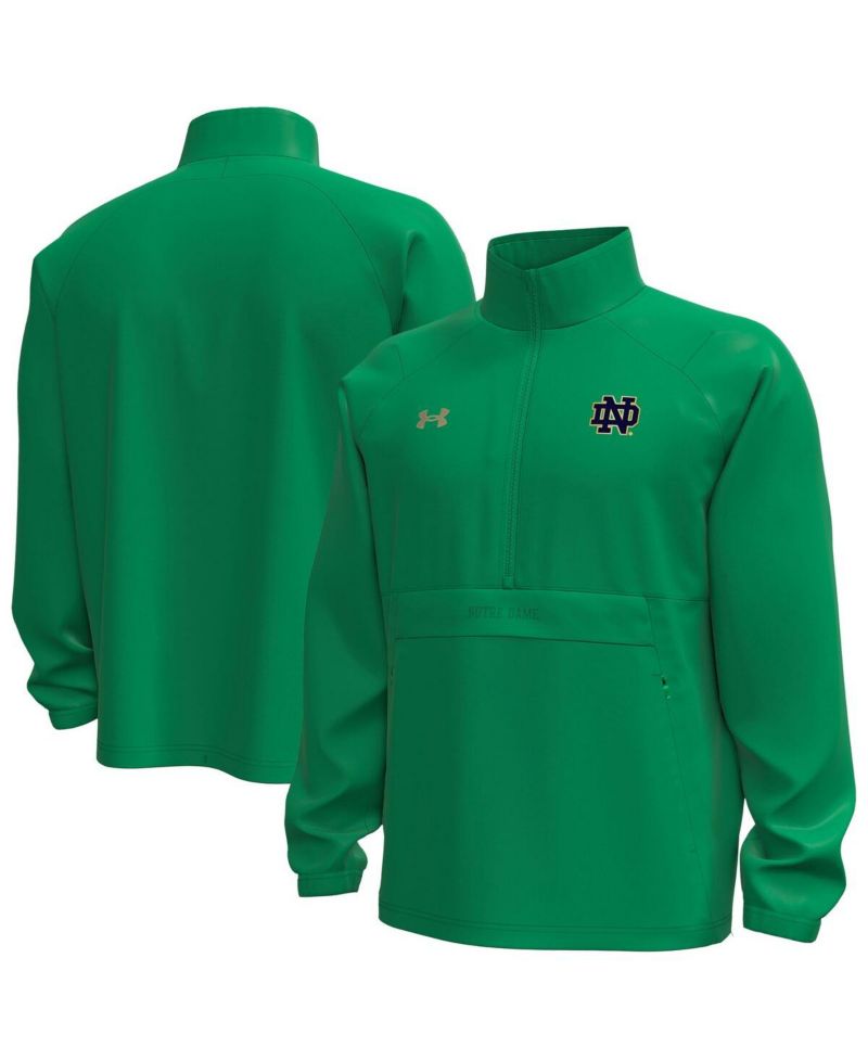 Men's Green Notre Dame Fighting Irish Unstoppable Woven Anorak Storm Tech Half-Zip Jacket