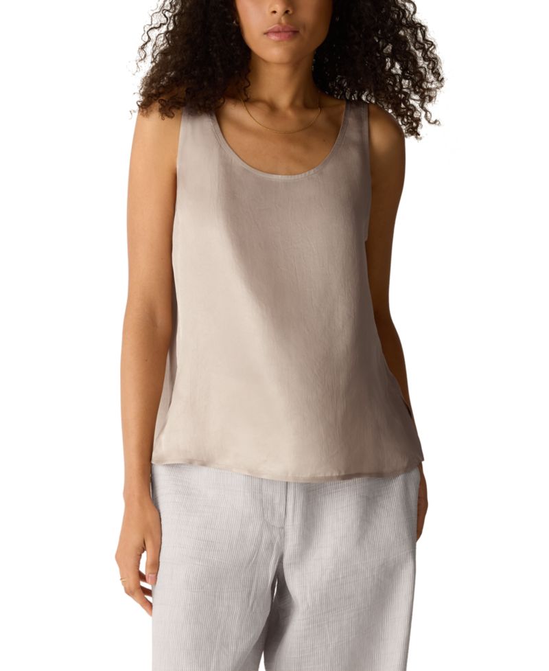 Women's & Plus Size Shimmer Scoop Neck Tank Top