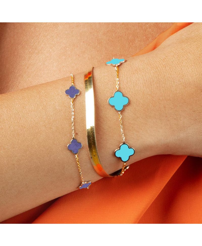 Mini Amethyst Clover Bracelet