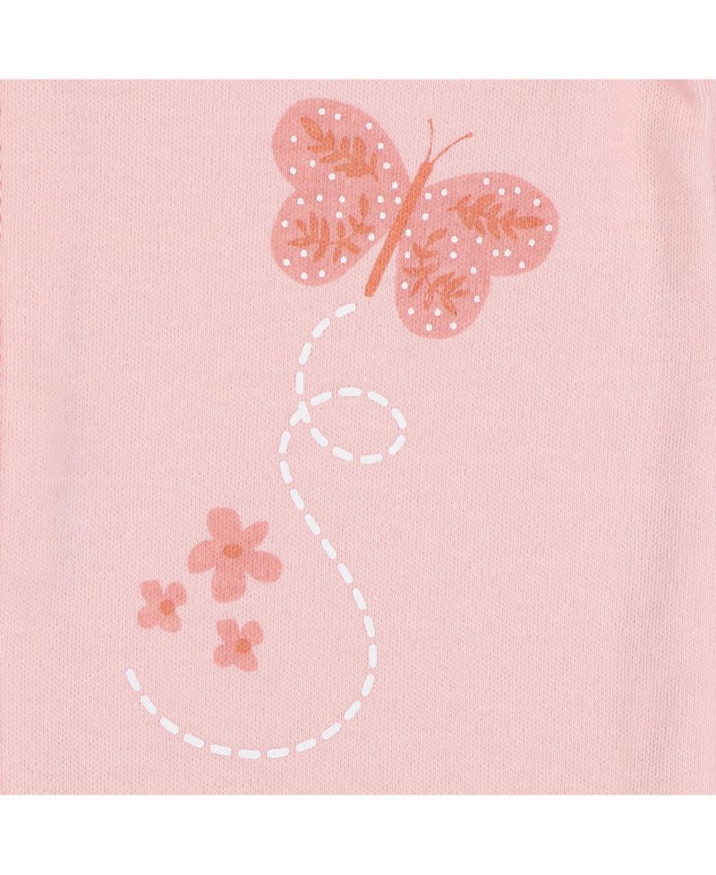 Baby Girls Boho Butterfly Footed Sleepers for Girls, 3 Pack