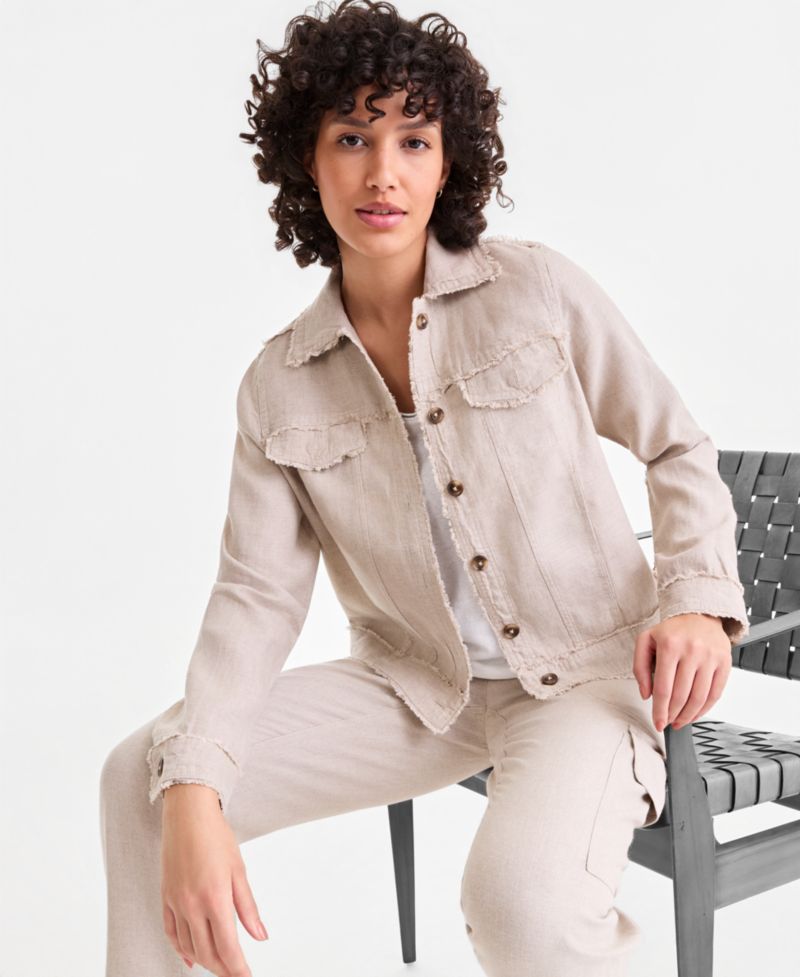 Plus Size 100% Linen Jacket