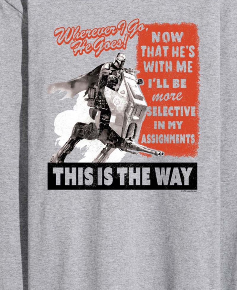 Men's The Mandalorian & Grogu Where I go, He Goes Graphic T-Shirt