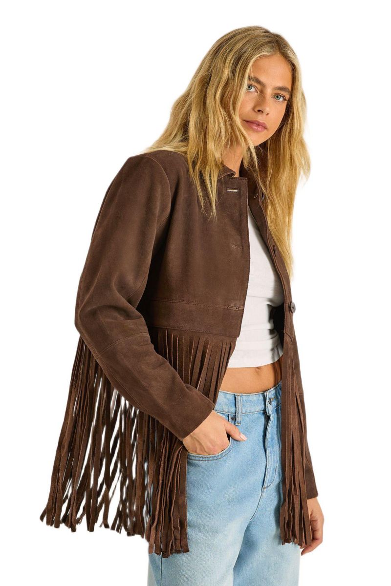 Women's Real Suede Fringe Jacket