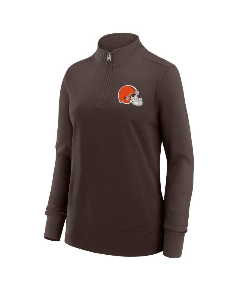 Women's Brown Cleveland Browns Velocity Quarter-Zip Jacket