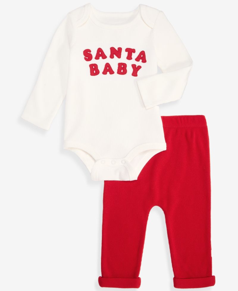 Baby Boys' or Baby Girls' Baby Santa Bodysuit & Pants, 2-Piece Set