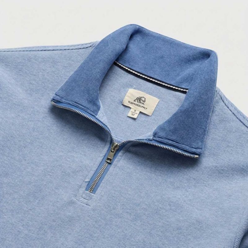 Men's Bobby Stripe Fleece Quarter Zip Sweater
