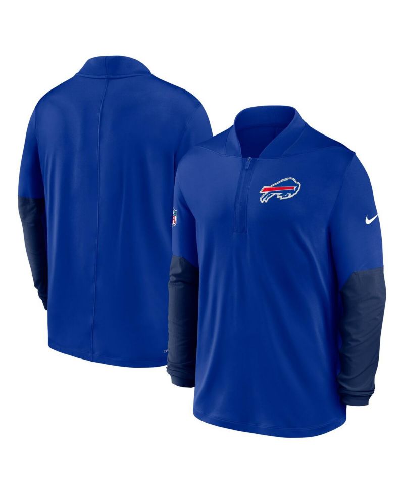 Men's Royal Buffalo Bills Sideline Dri-FIT Half-Zip Pullover Hoodie
