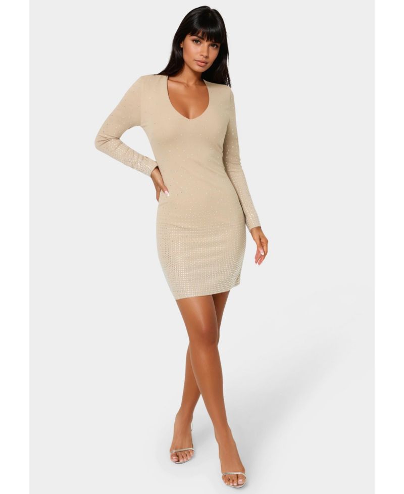 Women's Ombre Crystal Mini Dress