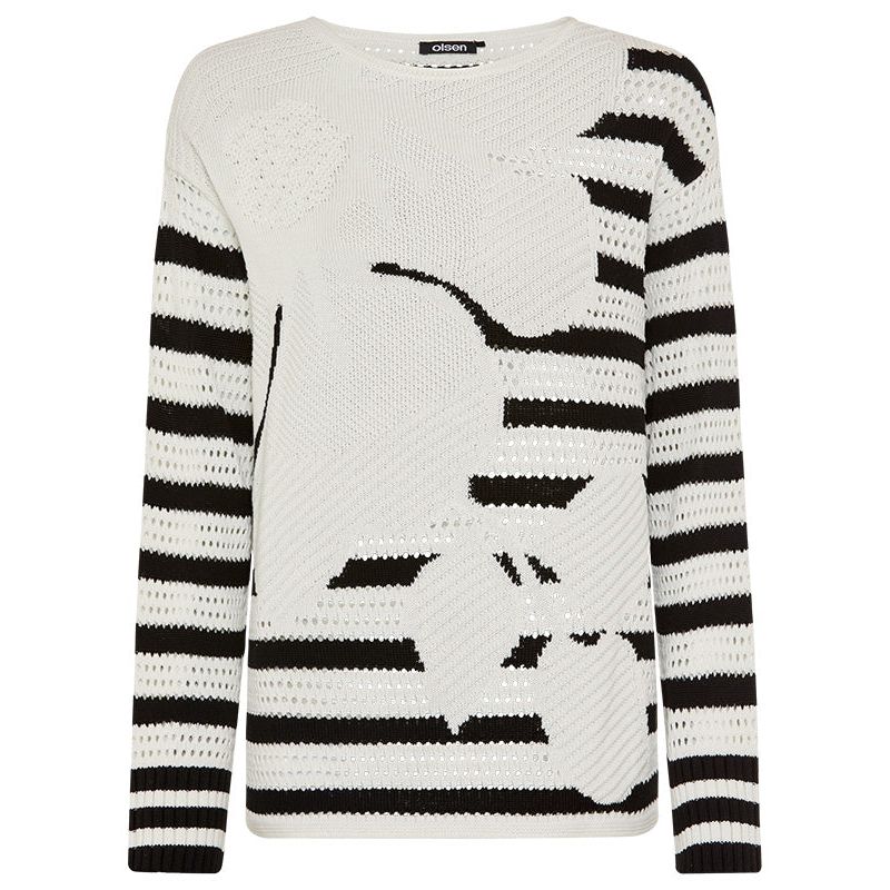 Women's Abstract Open Knit Sweater