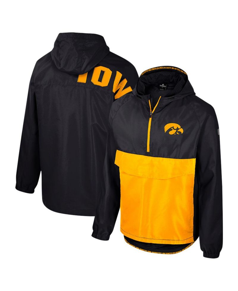 Men's Black Iowa Hawkeyes Reloaded Anorak Half-Zip Jacket