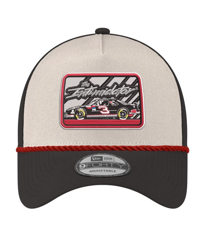 Men's Stone/Black Dale Earnhardt 9FORTY Rope Adjustable Hat