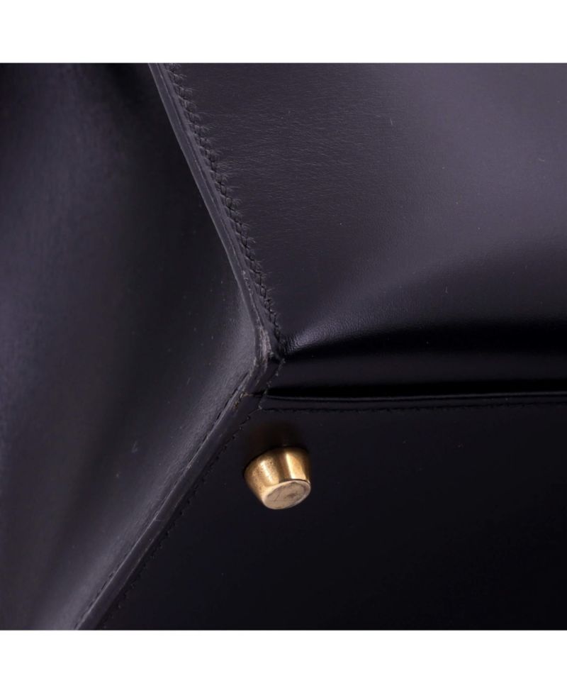 Kelly 32 Handbag Black Box Calf with Gold Hardware