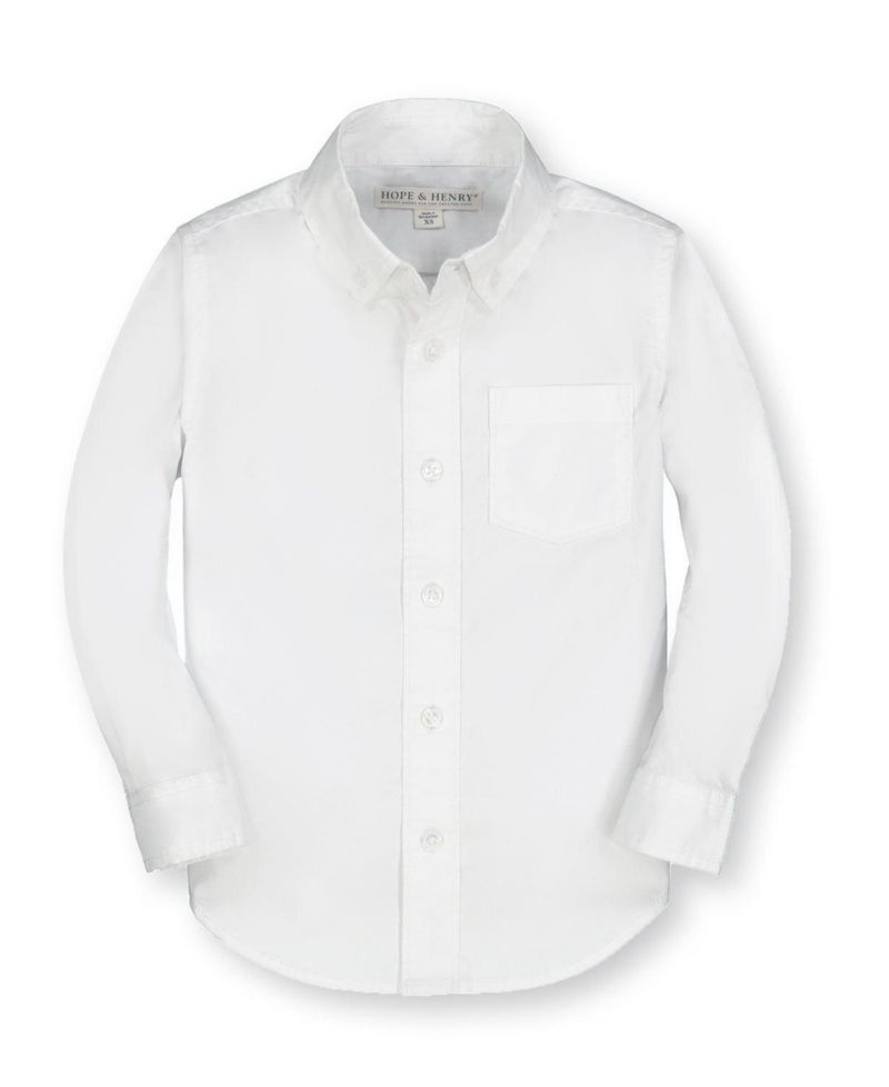 Little Boys 5-7 Organic Long Sleeve Stretch Poplin Shirt