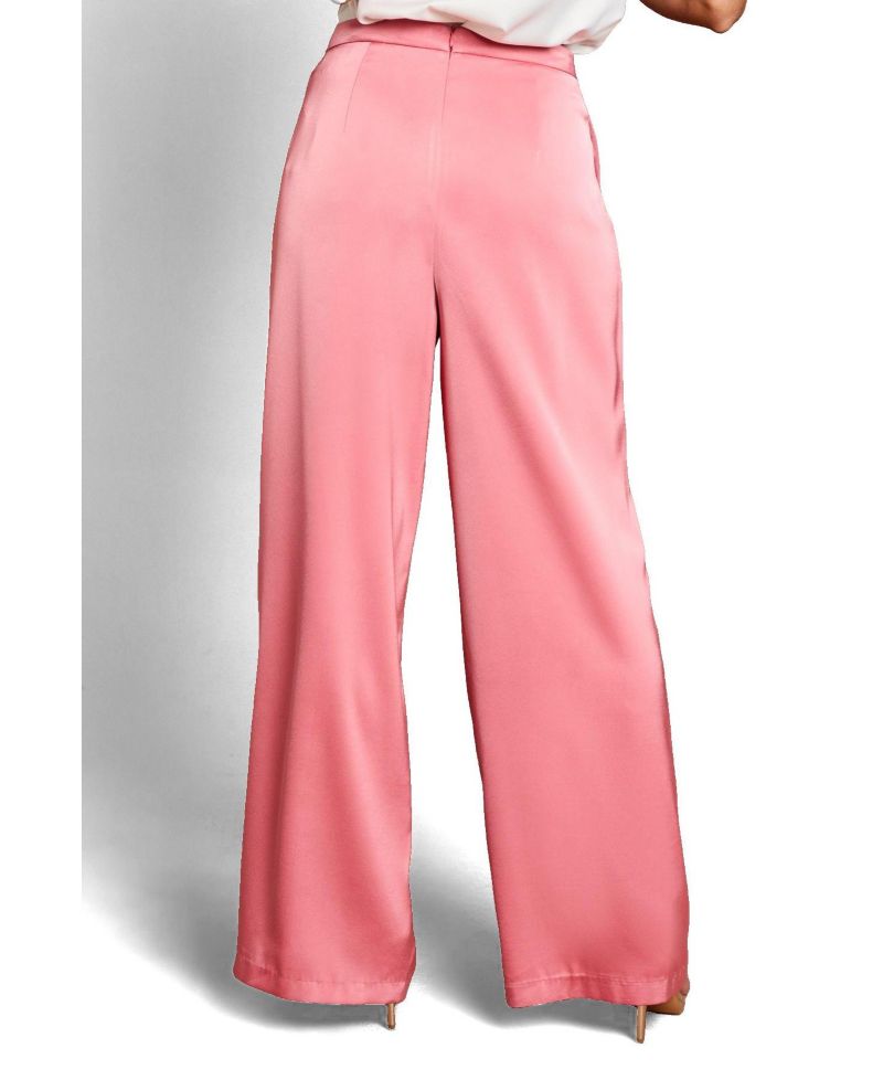 Women's Satin High-Waist Flare Trousers