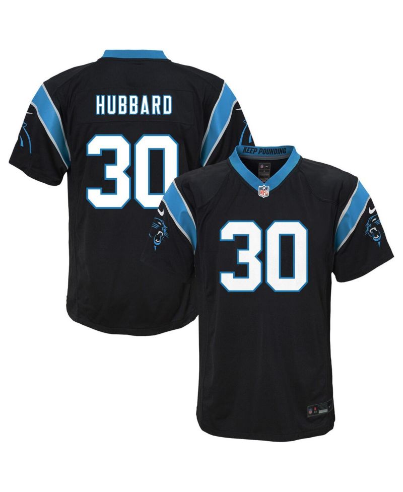 Big Boys and Girls Chuba Hubbard Black Carolina Panthers Team Game Jersey