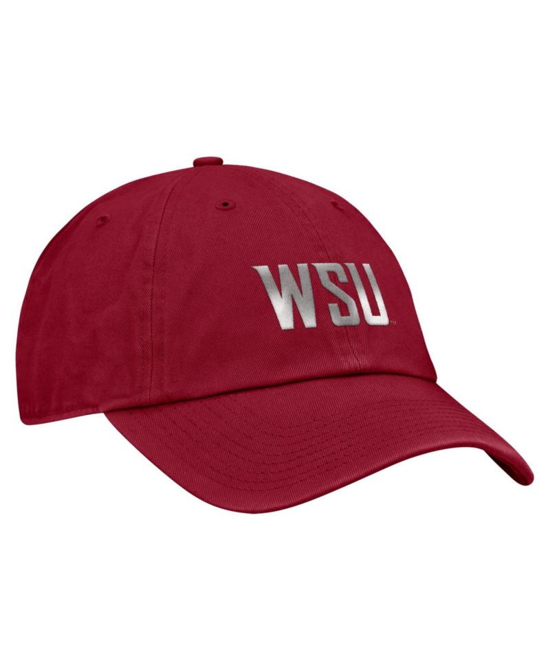 Men's Crimson Washington State Cougars Club Adjustable Hat